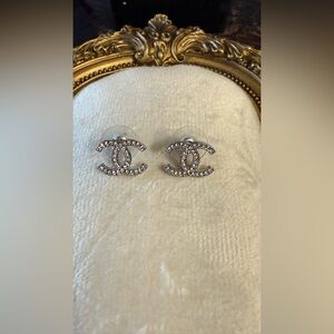 Chanel CC Logo Stud Earrings